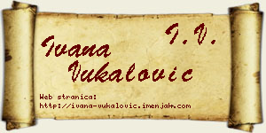 Ivana Vukalović vizit kartica